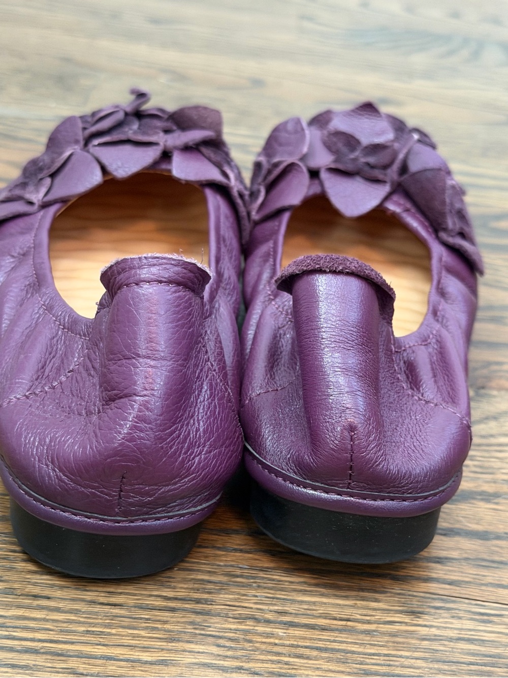 L’Artiste Smile Mary Jane Flats Purple Leather Floral Shoes US 6.5 - 7 EU 37 - Picture 4 of 10